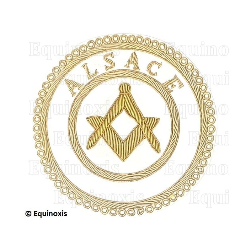 Badge / Macaron GLNF – Grande tenue provinciale – Assistant Grand Maître – Alsace – Brodé main